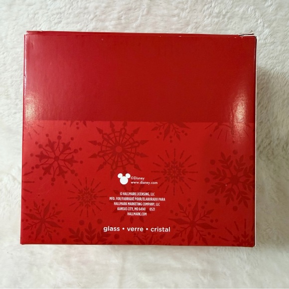 Disney Mickey Mouse Christmas Tree Ornament Hallmark Gold Glass Head Logo New - Picture 3 of 5